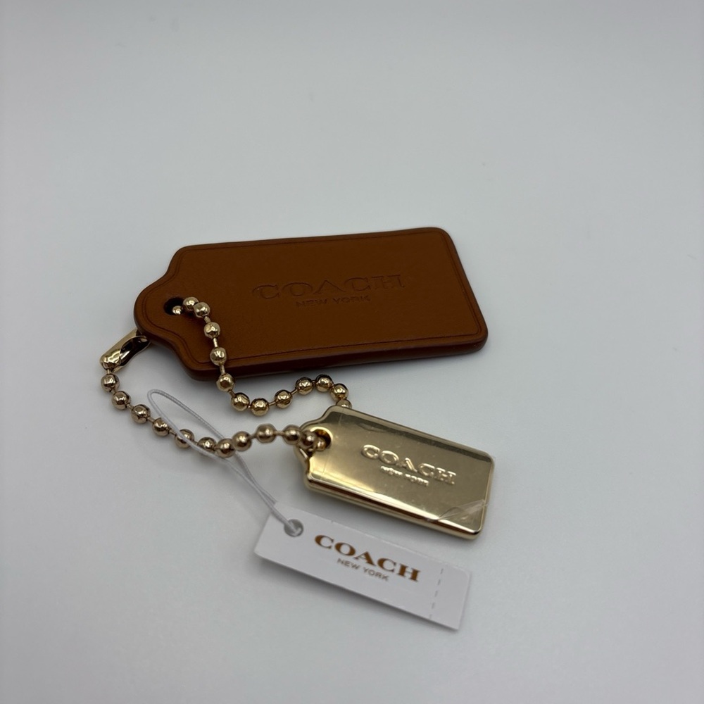 Saddle Brown Coach Leather Keychain